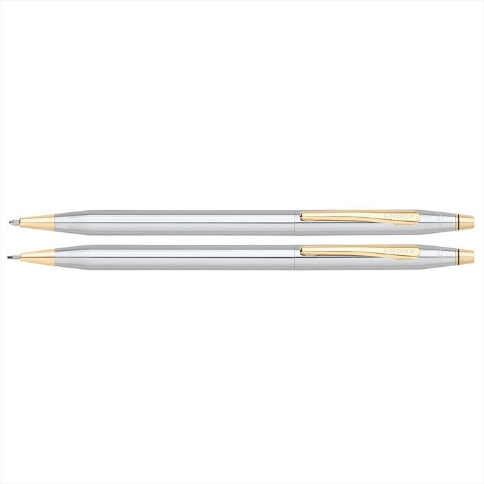 Cross Classic Century Medalist Chrome with 23KT Gold-Plated Appointments Ballpoint Pen and 0.7mm Pencil Set