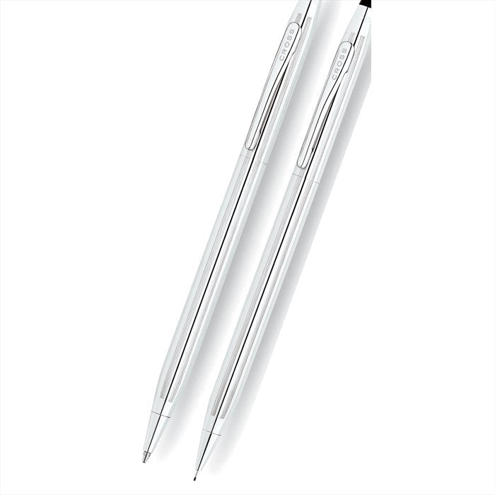 Cross Classic Century Lustrous Chrome with Polished Chrome Appointments Ballpoint Pen and 0.7mm Pencil Set