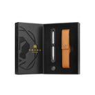 Cross Classic Century Lustrous Chrome Ballpoint Pen with Mocha Magnetic Saffiano Leather Single Pen Case Gift Set Bundle