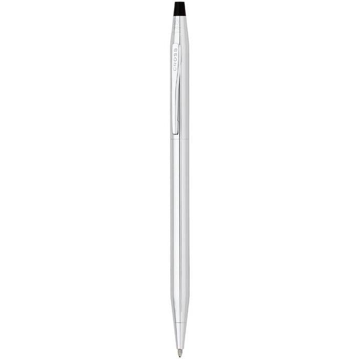 Cross Classic Century Lustrous Chrome Ballpoint Pen with Mocha Magnetic Saffiano Leather Single Pen Case Gift Set Bundle