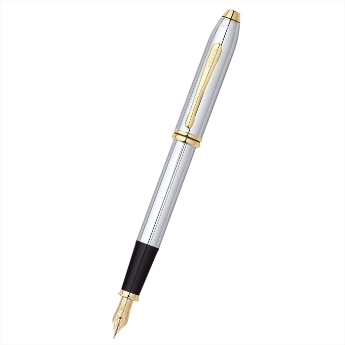 Cross Townsend Medalist Polished Chrome with 23KT Gold-Plated Appointments and 23KT Gold-Plated Fine Nib Fountain Pen