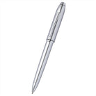 Cross Townsend Lustrous Chrome Ballpoint Pen with Mocha Cigar Style Saffiano Leather Single Pen Case Gift Set Bundle