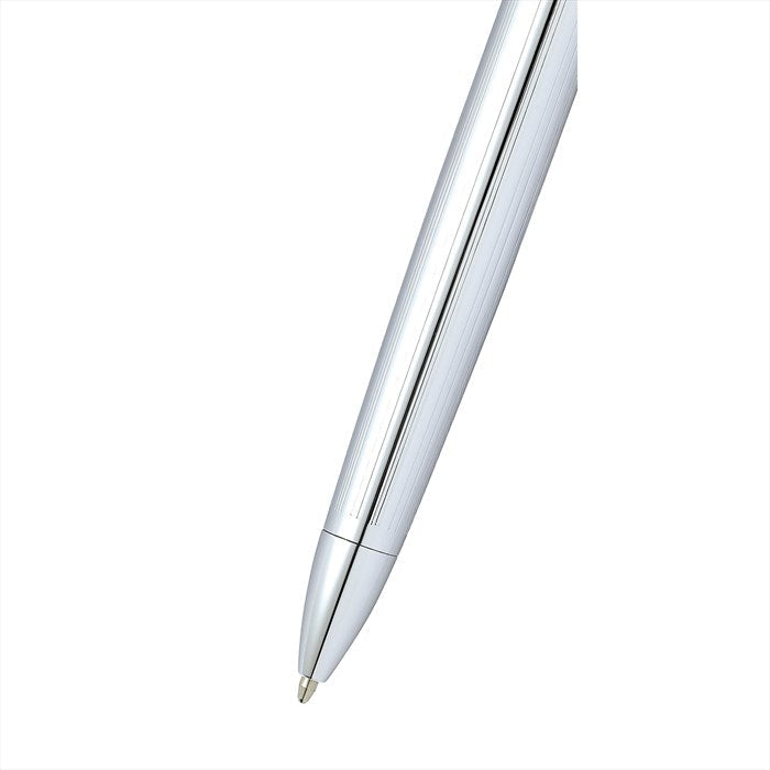 Cross Townsend Lustrous Chrome Ballpoint Pen with Mocha Cigar Style Saffiano Leather Single Pen Case Gift Set Bundle