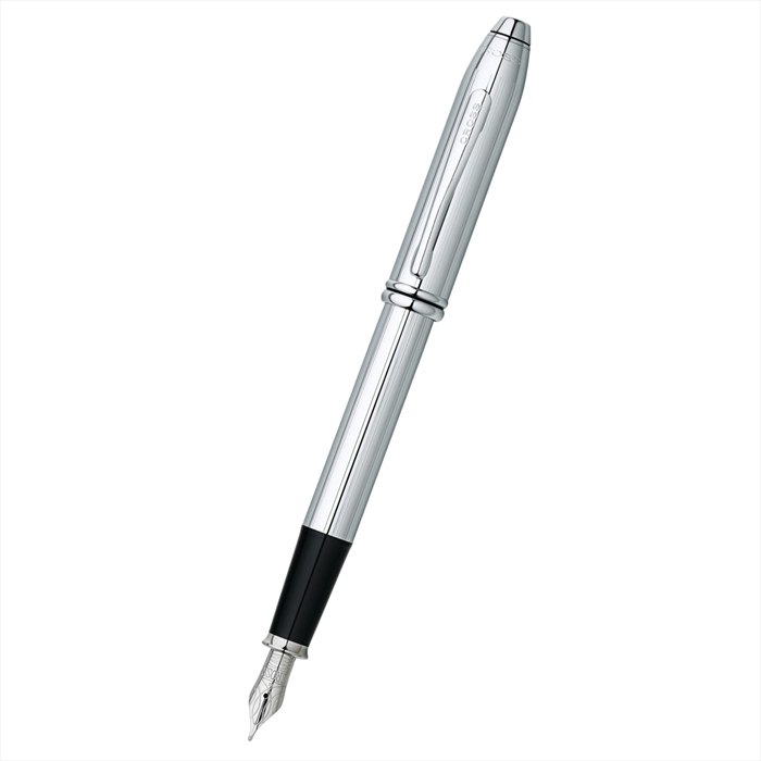 Cross Townsend Lustrous Chrome with Polished Chrome Appointments and Stainless Steel Medium Nib Fountain Pen