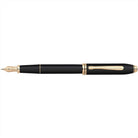 Cross Townsend Black Lacquer with 23KT Gold-Plated Appointments and Solid 18KT Gold Fine Nib Fountain Pen