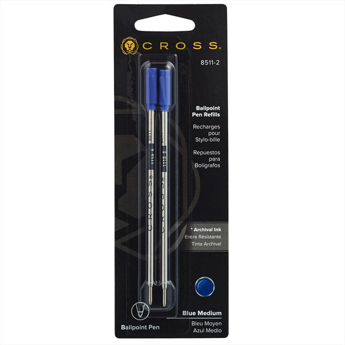 Cross Ballpoint Pen Refill - Blue - Medium - Dual Pack