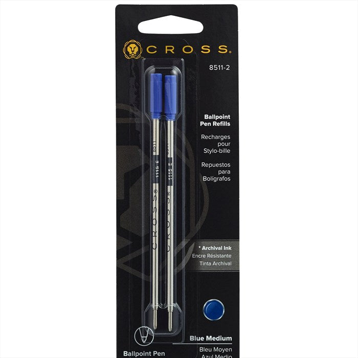 Cross Ballpoint Pen Refill - Blue - Medium - Dual Pack