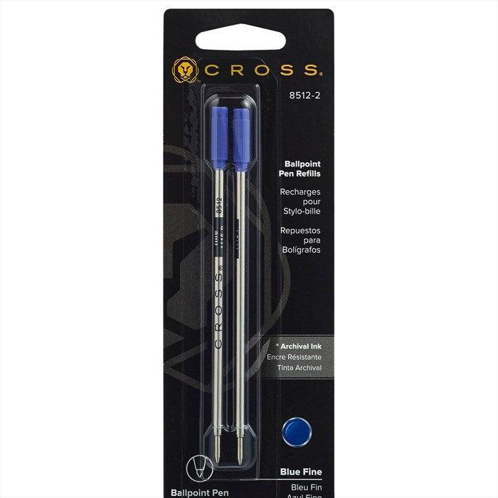 Cross Ballpoint Pen Refill - Blue - Fine - Dual Pack
