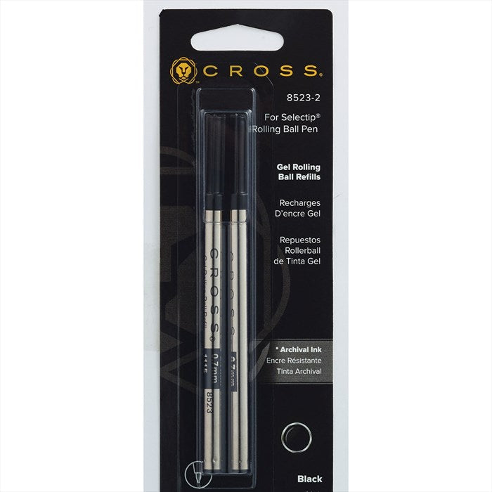Cross Selectip Gel Rollerball Pen Refill - Black - Medium - Dual Pack