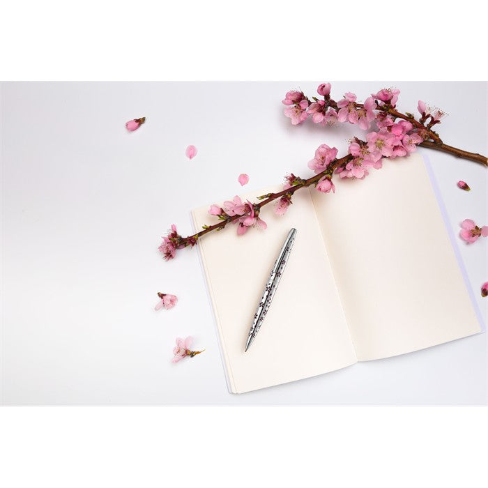 Cross ATX Cherry Blossom Polished Chrome with Polished Chrome Appointments Rollerball Pen