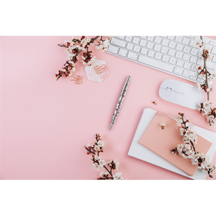 Cross ATX Cherry Blossom Polished Chrome with Polished Chrome Appointments Ballpoint Pen