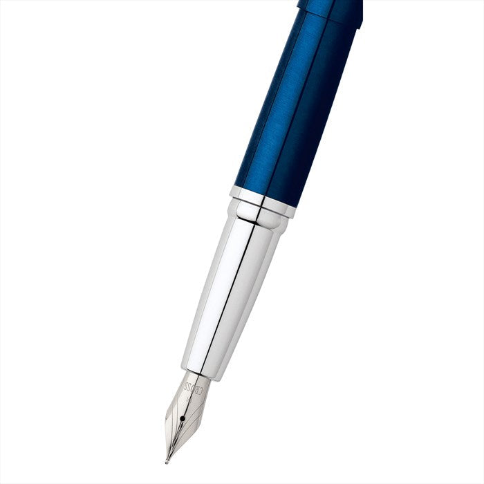 Cross ATX Translucent Blue Lacquer Fountain Pen - Medium