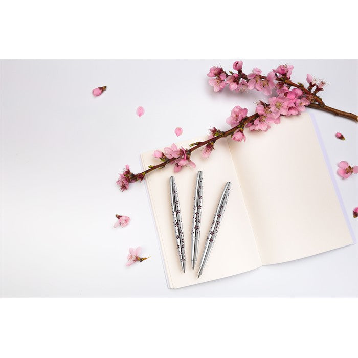 Cross ATX Cherry Blossom Polished Chrome with Polished Chrome Appointments Ballpoint Pen