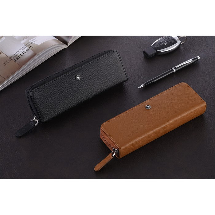 Cross Classic Black Saffiano Leather Magnetic Card Holder + Empty Pen Slot Gift Set Bundle