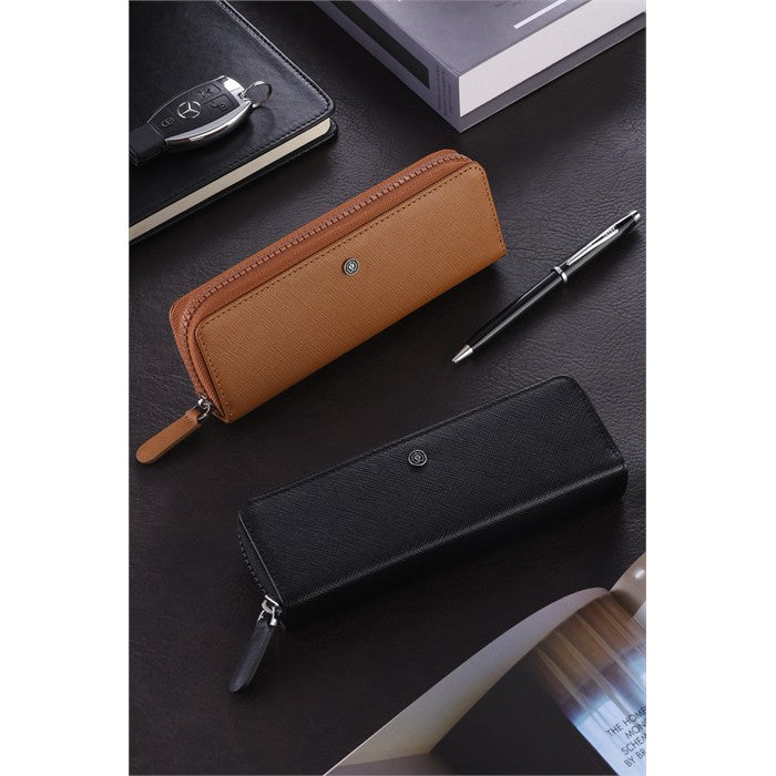 Cross Mocha Zippered Double Pen Case