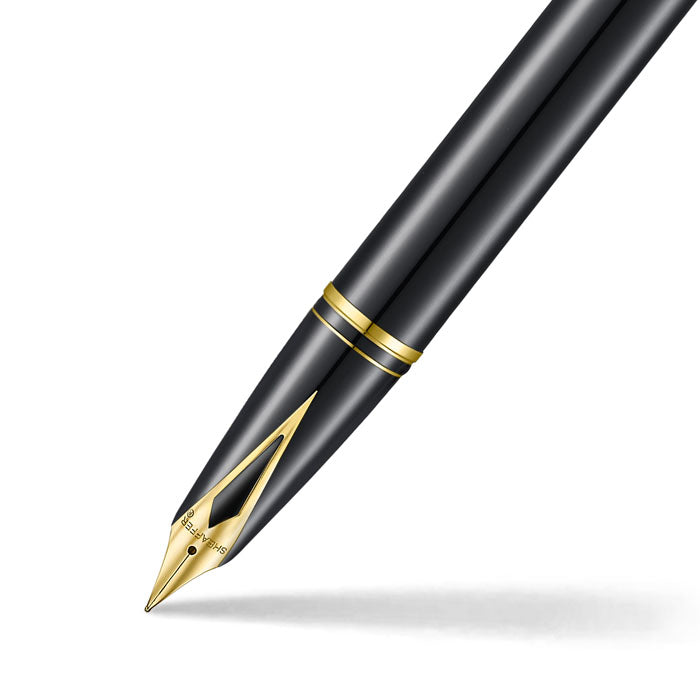 Sheaffer Legacy 9065 Glossy Black and Chrome Bi-color Fountain Pen with 14K PVD Gold-Plated, Stainless Steel Inlaid Nib and Trims (Fine)