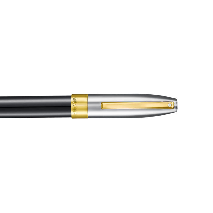 Sheaffer Legacy 9065 Glossy Black and Chrome Bi-color Fountain Pen with 14K PVD Gold-Plated, Stainless Steel Inlaid Nib and Trims (Fine)
