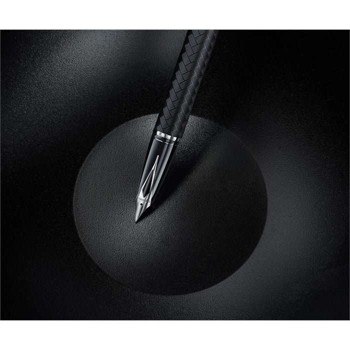 Sheaffer Legacy Chevron 9066 Matte Black Fountain Pen with PVD Gunmetal Inlaid Nib and Trims (Fine)