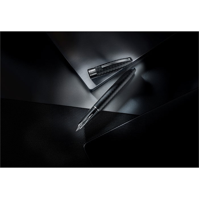Sheaffer Legacy Chevron 9066 Matte Black Fountain Pen with PVD Gunmetal Inlaid Nib and Trims (Fine)
