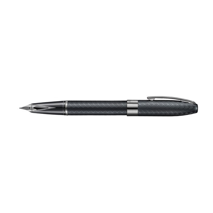 Sheaffer Legacy Chevron 9066 Matte Black Fountain Pen with PVD Gunmetal Inlaid Nib and Trims (Fine)