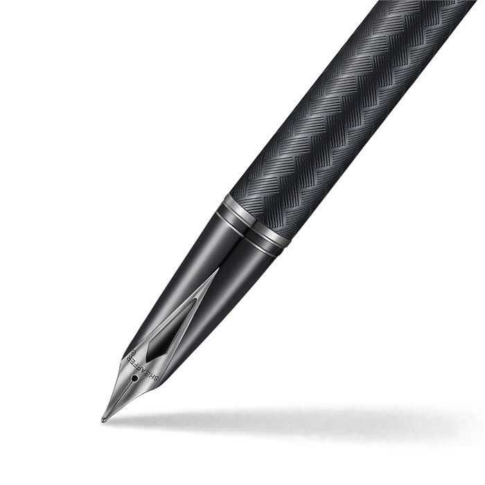 Sheaffer Legacy Chevron 9066 Matte Black Fountain Pen with PVD Gunmetal Inlaid Nib and Trims (Fine)