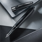 Sheaffer Legacy Chevron 9066 Matte Black Fountain Pen with PVD Gunmetal Inlaid Nib and Trims (Medium)