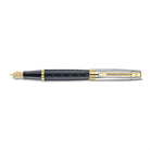 Sheaffer 300 E9347 Engraved Matt Black Barrel and Shiny Chrome Cap, PVD Gold Trims Fountain Pen - Fine