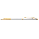 Sheaffer 100 E9340 Bright Chrome With Gold Tone Trims Rollerball Pen
