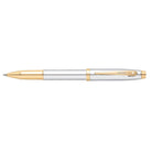 Sheaffer 100 E9340 Bright Chrome With Gold Tone Trims Rollerball Pen