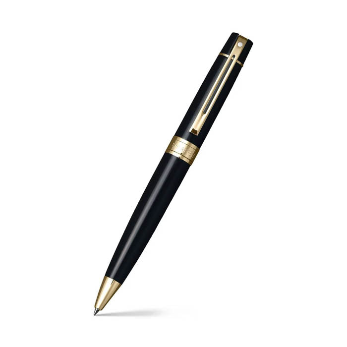 Sheaffer 300 E9325 Glossy Black With Gold Tone Trims Ballpoint Pen