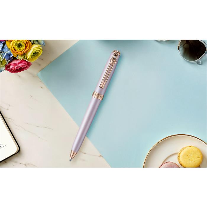 Sheaffer Prelude Mini Emily in Paris 9810 Pastel Pink and PVD Rose Gold Trims with Heart Emblem and Swarovski Crystal Ballpoint Pen