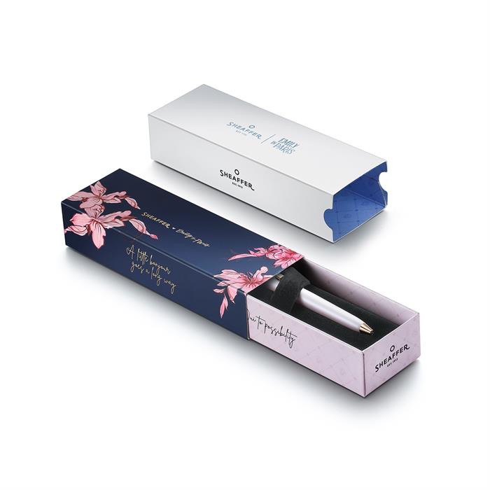 Sheaffer Prelude Mini Emily in Paris 9810 Pastel Pink and PVD Rose Gold Trims with Heart Emblem and Swarovski Crystal Ballpoint Pen