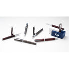 Tom Hessin Edinburgh Collection Forth Bridge Red Fountain Pen With Chrome Trim & Stainless Steel Extra Fine Nib