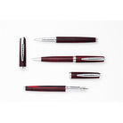 Tom Hessin Edinburgh Collection Forth Bridge Red Fountain Pen With Chrome Trim & Stainless Steel Extra Fine Nib
