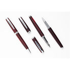 Tom Hessin Edinburgh Collection Forth Bridge Red Fountain Pen With Chrome Trim & Stainless Steel Extra Fine Nib