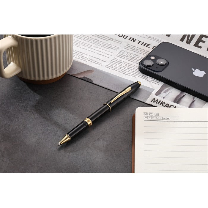 Cross Foundry Glossy Black Lacquer with PVD Gold Appointments Rollerball Pen
