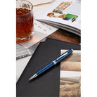 Cross Foundry Glossy Translucent Blue Lacquer with Polished Chrome Appointments Ballpoint Pen