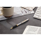 Cross Foundry Polished Chrome with PVD Gold Appointments Medium Nib Fountain Pen