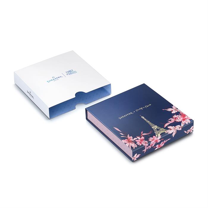 Sheaffer Sentinel Emily in Paris Gift Set E321 Pink Matte Finish Ballpoint Pen with Chrome Trims and Full-Grain Leather Credit Card Holder