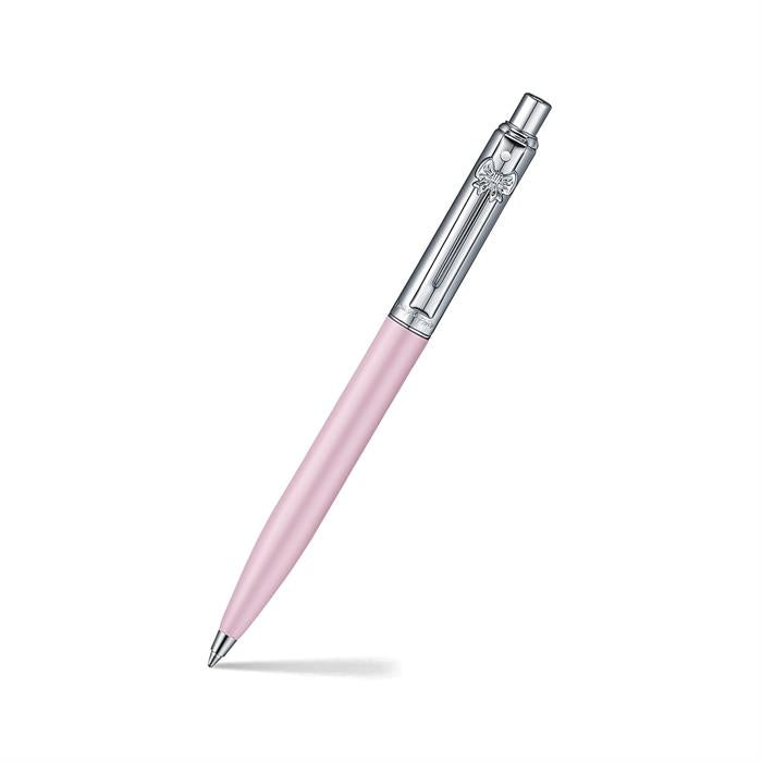 Sheaffer Sentinel Emily in Paris Gift Set E321 Pink Matte Finish Ballpoint Pen with Chrome Trims and Full-Grain Leather Credit Card Holder