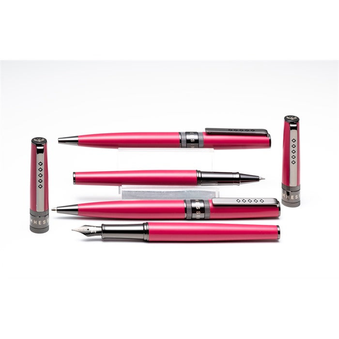 Tom Hessin Rebel Collection Jewellers Rouge Fountain Pen With Gunmetal Trim & PVD Black Medium Nib