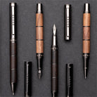 Tom Hessin Revolution Collection Charcoal Ballpoint Pen with Wooden Barrel & Gunmetal Trim
