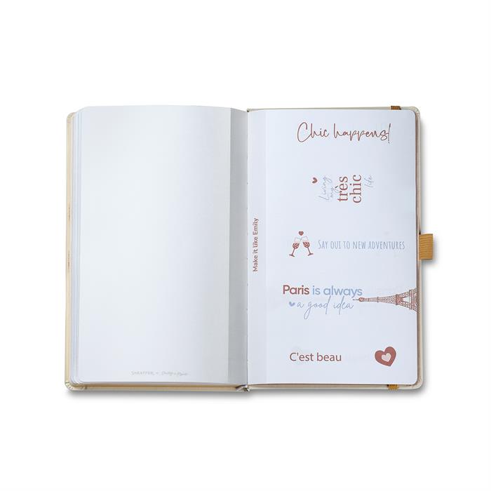 Sheaffer Emily in Paris Medium Notebook 90 GSM Ink Friendly with Embossed Eiffel Tower - Beige