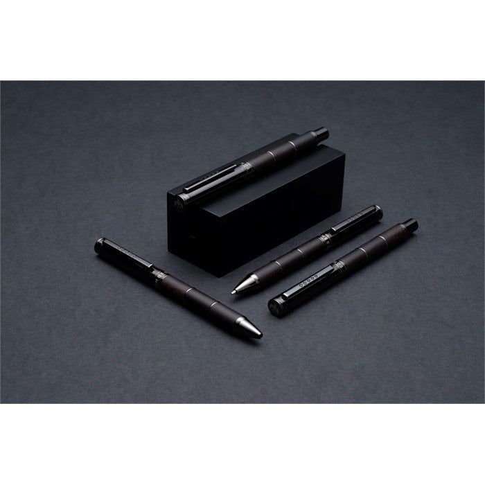 Tom Hessin Revolution Collection Charcoal Ballpoint Pen with Wooden Barrel & Gunmetal Trim