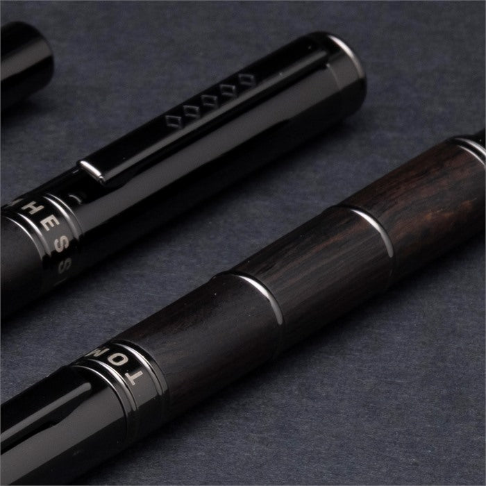 Tom Hessin Revolution Collection Charcoal Ballpoint Pen with Wooden Barrel & Gunmetal Trim