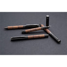 Tom Hessin Revolution Collection Rustic Fountain Pen With Wooden Barrel, Gunmetal Trim & PVD Extra Fine Nib