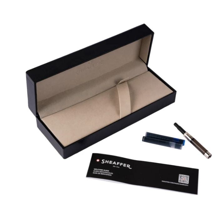 Sheaffer 100 E9339 Glossy Blue Lacquer With Chrome Plated Trims Fountain Pen - Medium