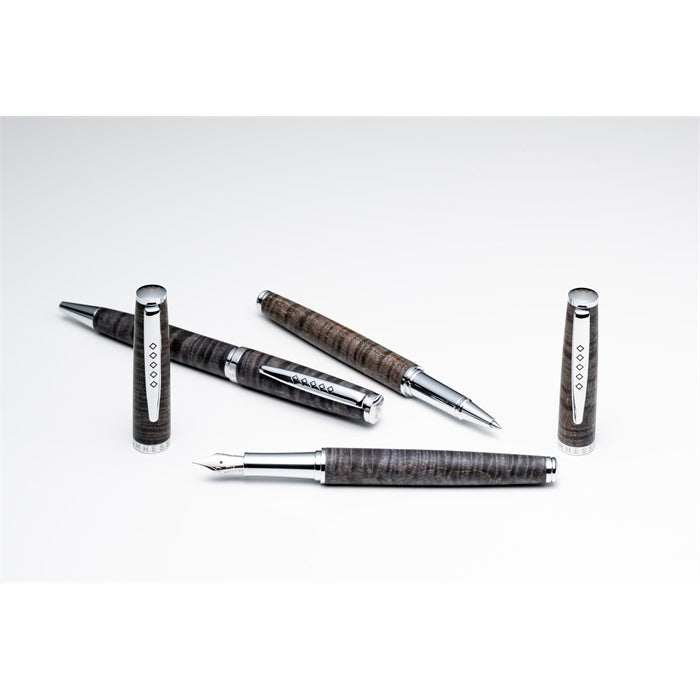 Tom Hessin Edinburgh Collection Stockbridge Stone Fountain Pen With Chrome Trim & Stainless Steel Fine Nib