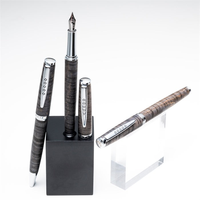 Tom Hessin Edinburgh Collection Stockbridge Stone Fountain Pen With Chrome Trim & Stainless Steel Extra Fine Nib
