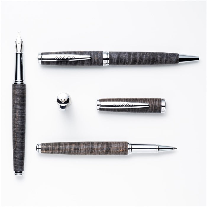 Tom Hessin Edinburgh Collection Stockbridge Stone Fountain Pen With Chrome Trim & Stainless Steel Fine Nib